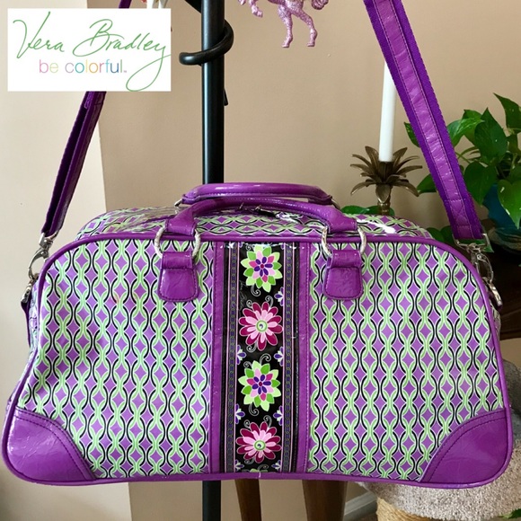 vera bradley purple punch rolling luggage